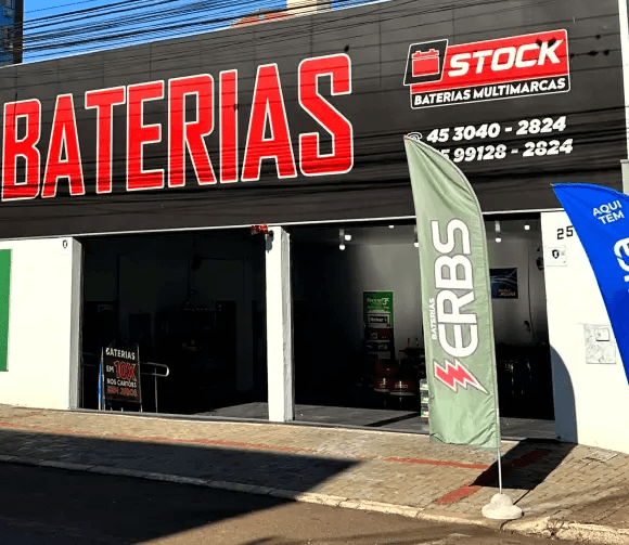 Fachada da loja Stock Baterias em Cascavel